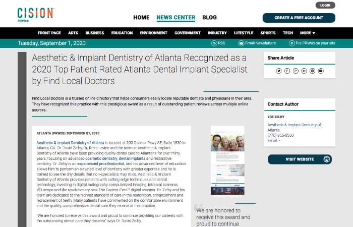Screenshot of an article.